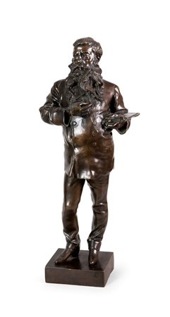 GEMITO VINCENZO Napoli 1852 - 1929 Il pittore H. cm 54 scultura in bronzo...