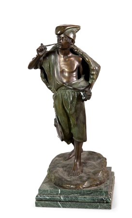 D'ORSI ACHILLE Napoli 1845 - 1929 Ragazzo H. cm 56 bronzo su base in marmo...