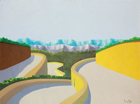 MIELE FRANCO Formia (LT) 1924 - 1983 Roma Paesaggio con strada di montagna...