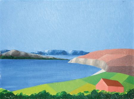 MIELE FRANCO Formia (LT) 1924 - 1983 Roma Marina 60x80 olio su tela Opera...