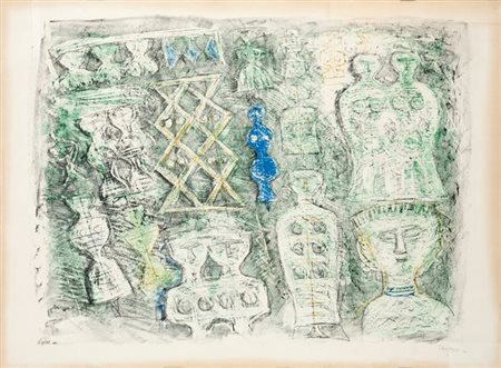 CAMPIGLI MASSIMO Firenze 1895 - 1971 F Figure 56x75 foglio, 50x65 litografia,...