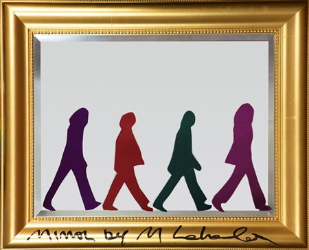 LODOLA MARCO Dorno (PV) 1955 Mirror 58x78 collage su specchio Opera firmata e...