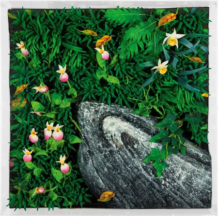 GILARDI PIERO Torino 1942 Sentiero roccioso 2000 70x70 poliuretano espanso in...