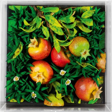 GILARDI PIERO Torino 1942 Melograni maturi 2002 30x30 poliuretano espanso in...