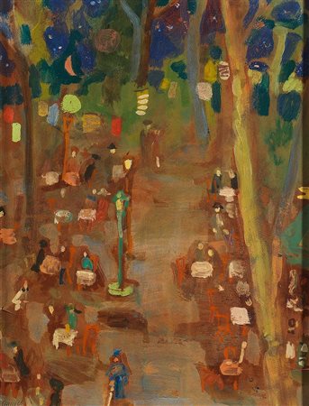 CHICCO RICCARDO Torino 1910 - 1973 Serata al Valentino 1966 46x36 olio su...