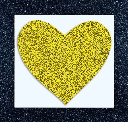 LA2 (Angel Ortiz) Yellow in black 55x39,5 pennarelli su cartoncino Opera...