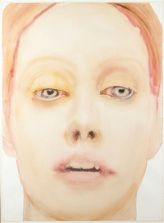 LOMBARDO FEDERICO Ritratto 2004 76x104 tecnica mista su carta Opera firmata e...