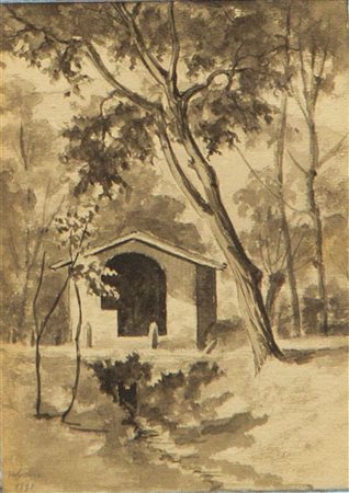 MERLO CAMILLO Torino 1856 - 1931 Valcuvia 1891 15x11 china su carta Opera...