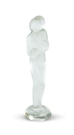 SCHLEVOGT HENRY Statuina in cristallo bianco leggermente satinato,...