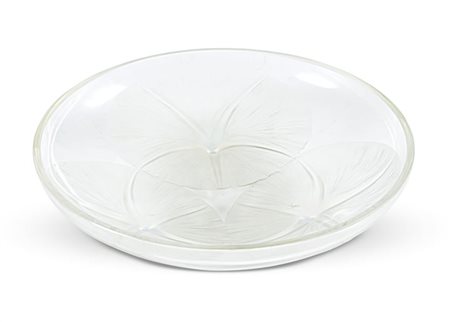 LALIQUE FRANCE Coppa volubilis in vetro bianco e satinato pressata in forma....