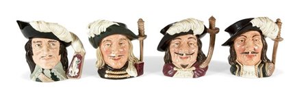 ROYAL DOULTON ENGLAND Lotto composto da quattro boccali in ceramica...