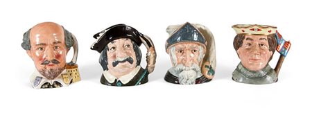 ROYAL DOULTON ENGLAND Lotto composto da quattro boccali in ceramica...