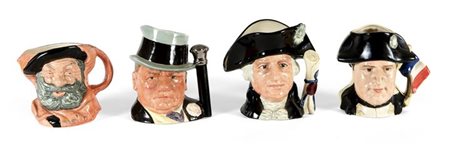 ROYAL DOULTON ENGLAND Lotto composto da quattro boccali in ceramica...