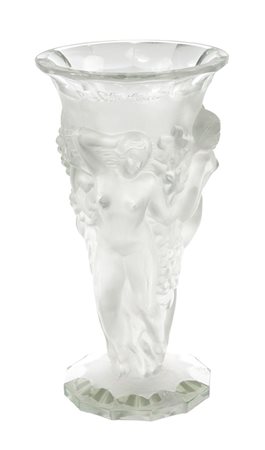 RINDSKOPF E SOHNE Vaso a balaustro "Bachantes" in vetro bianco e satinato,...