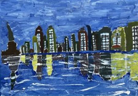 Autore Sconosciuto,Paesaggio notturno