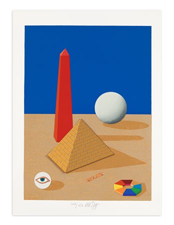 LUCIO DEL PEZZO (1933-2020) - Selex piramide, obelisco e sfera, 1994