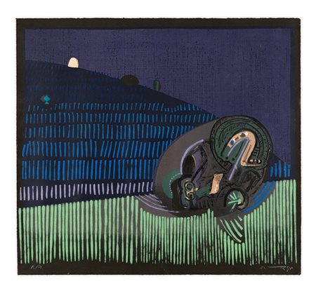 JOSÉ ORTEGA (1921-1990) - Notturno (Segadores), 1970