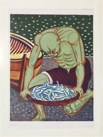 MIGNECO GIUSEPPE Messina 1903-1997 “Il pescatore di sardelle” 