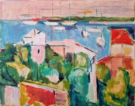 PAOLUCCI ENRICO Genova 1901-Torino 1999 “Porto di Santa Margherita” 