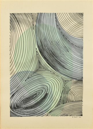 Ignoto A firma E. Zauli COMPOSIZIONE acquerello, matita e penna a feltro su...