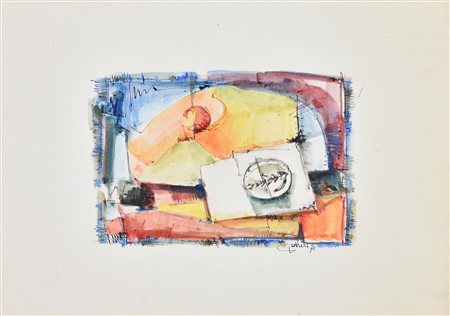 Passeri NATURA MORTA china colorata su carta, cm 34x48 firma e data eseguita...