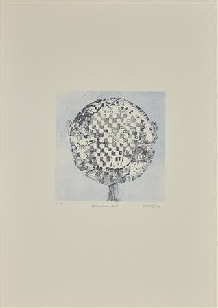 Godwin Ekhart HO MAL DI TESTA acquaforte acquatinta a due colori, mm 254x245,...