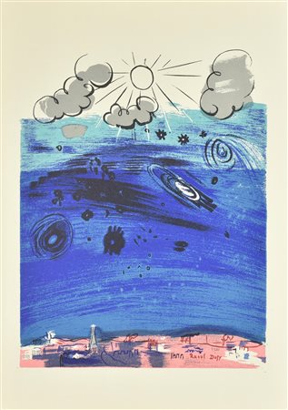 Raoul Dufy PLANETARIUM litografia su carta (d'apres), cm 48x33,5 firma in...