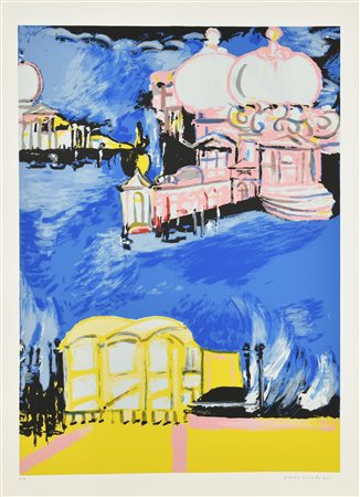 Remo Brindisi VENEZIA. BACINO DI SAN MARCO litografia su carta, cm 70x50; es....