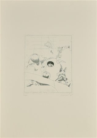 Marco Fidolini SENZA TITOLO acquaforte, cm 29,5x24,5, su foglio cm 69,5x50;...