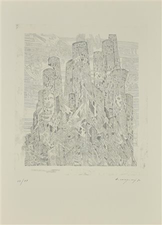 Alberto Longoni LA FABBRICA acquaforte, mm 450x394, su foglio cm 70x50; es....