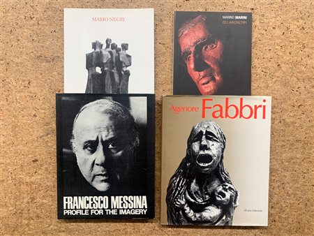 SCULTURA ITALIANA DEL XX SECOLO (MESSINA, FABBRI, MARINI E NEGRI) - Lotto unico di 4 cataloghi