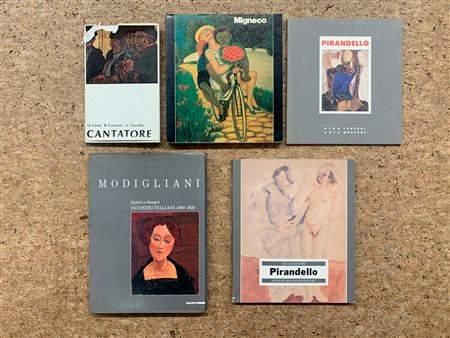 ARTE FIGURATIVA ITALIANA (PIRANDELLO, MIGNECO, MODIGLIANI E CANTATORE) - Lotto unico di 5 cataloghi