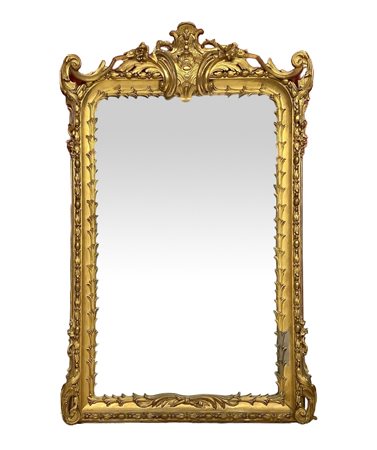 Specchiera in legno dorato a foglia, Prima metà XIX secolo  