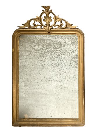 Specchiera in legno dorato a foglia, Luigi Filippo  142x91 c
