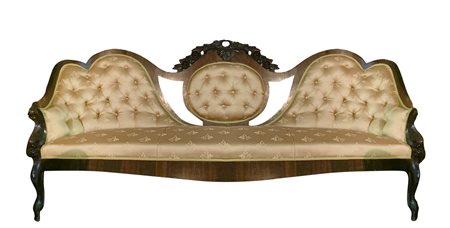 Divano Luigi Filippo in legno di palissandro  h 110 cm, l 22