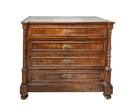 Cassettone quattro cassetti  h 111x125 cm p 56 cm Impiallacc