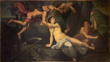 Allegoria del tempo  h 60x110 cm Dipinto a olio su tela  
At