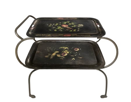 Carrellino  h 75x47 cm Con struttura in ferro e ripiani in m