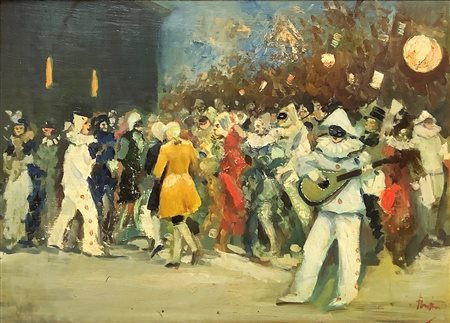 Pittore del XX secolo, Festa in maschera veneziana con Pulci