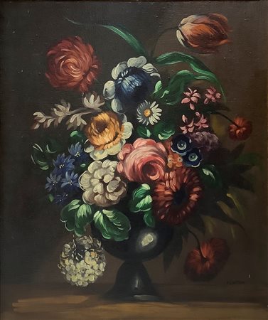 Natura morta  h 50 x 40 cm, in cornice h 60 x 50 cm Dipinto 