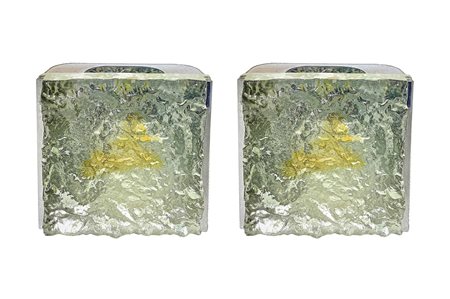 Coppia di appliques, produzione muranese nello stile Mazzega