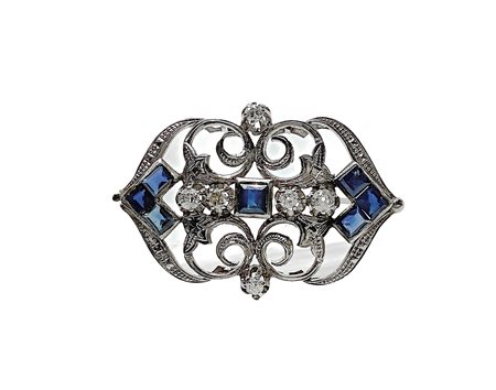 Spilla in oro, 20th century  9,4 gr Lavorazione in oro bianc