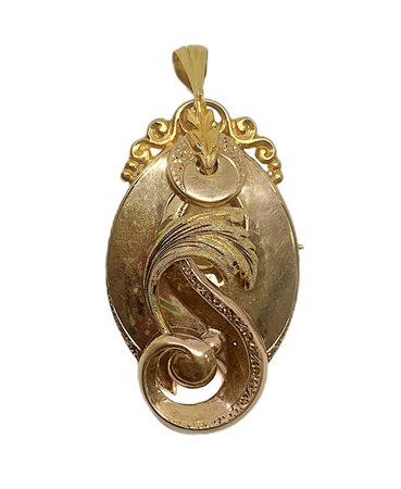 Spilla/ciondolo borbonico   Oro rosso basso titolo 