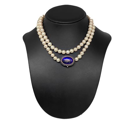 Collana di perle, 20th century  40 cm, perle 9 mm Importante