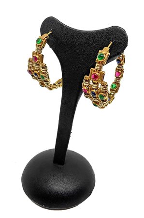 Orecchini a boccolo in oro, 20th century  Gr. 29,6 Ricca lav