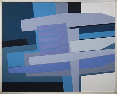 Gualtiero Nativi, "Struttura su fondo verde", 1980