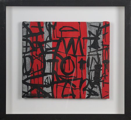 Cesare Berlingeri, " Invasione sul rosso e grigio", 1989