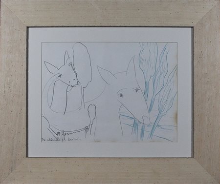 Mimmo Germanà, "Tre alberi blu per Mirò", 1989