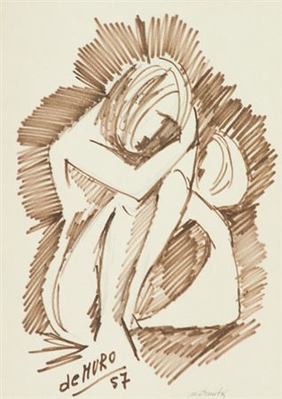 Antonio De Muro Maternità, 1957 Pennarello su carta, cm. 32x23 Firma, data e...
