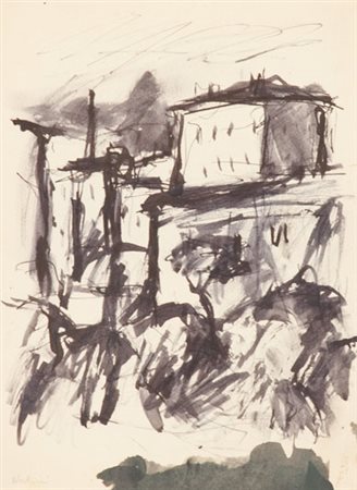 Gualtiero Nativi Paesaggio China acquerellata su carta, cm. 25x18,5 Firmato...